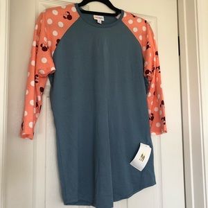 NWT Lularoe Disney Randy Coral Minnie Top (M)